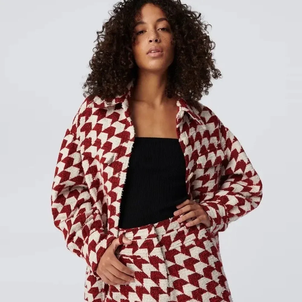 Diane Von Furstenberg (DVF) - Short Manon Tweed Jacket - Arrow Red